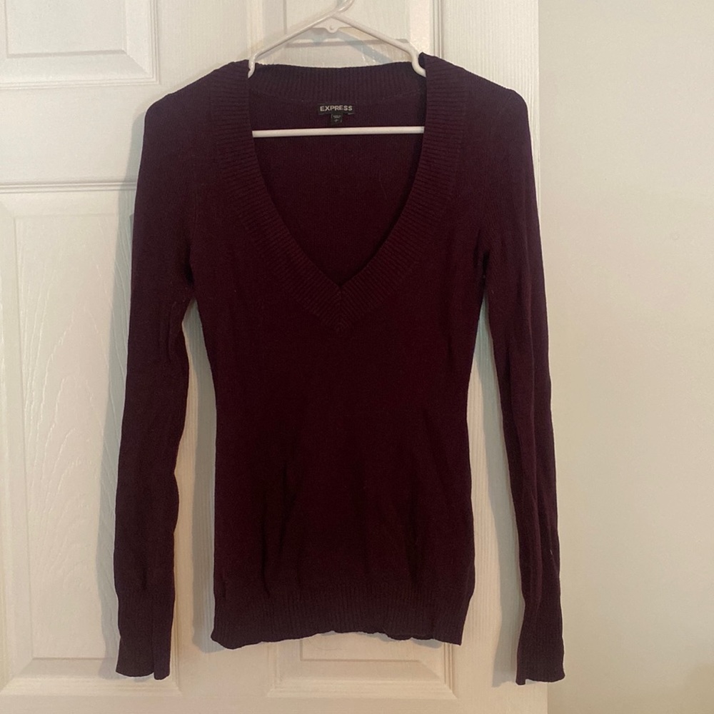 Express sweater, deep purple, size: small